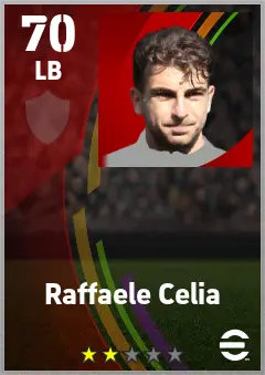 Raffaele Celia eFootball 2026 player card — 70 OVR LB