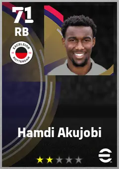 Hamdi Akujobi eFootball 2026 player card — 71 OVR RB