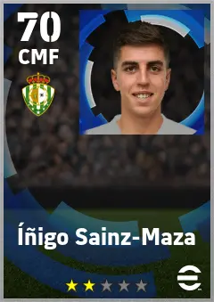Inigo Sainz-Maza eFootball 2026 player card — 70 OVR CMF