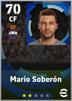 Mario Soberon eFootball 2026 player card — 70 OVR CF