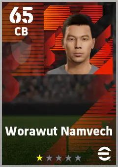 Worawut Namvech eFootball 2026 player card — 65 OVR CB