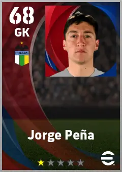 Jorge Pena eFootball 2026 player card — 68 OVR GK