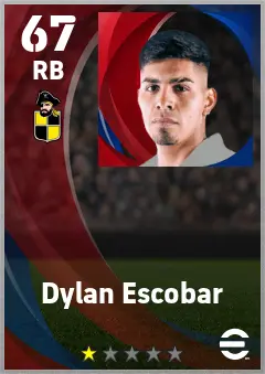 Dylan Escobar eFootball 2026 player card — 67 OVR RB