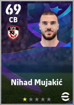 Nihad Mujakic eFootball 2026 player card — 69 OVR CB