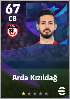 Arda Kizildag eFootball 2026 player card — 67 OVR CB