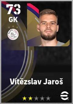 Vitezslav Jaros eFootball 2026 player card — 73 OVR GK