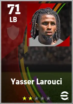 Yasser Larouci eFootball 2026 player card — 71 OVR LB