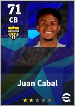 Juan Cabal eFootball 2026 player card — 71 OVR CB