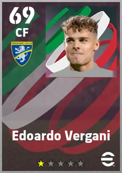 Edoardo Vergani eFootball 2026 player card — 69 OVR CF