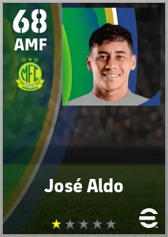 Jose Aldo eFootball 2026 player card — 68 OVR AMF
