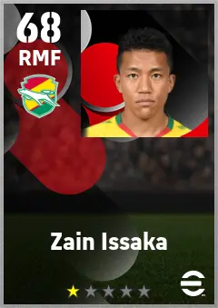 Zain Issaka eFootball 2026 player card — 68 OVR RMF