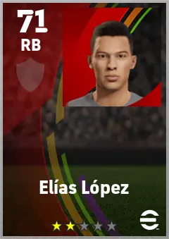 Elias Lopez eFootball 2026 player card — 71 OVR RB