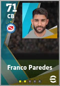 Franco Paredes eFootball 2026 player card — 71 OVR CB