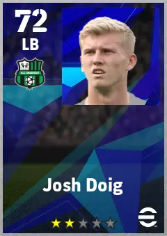 Josh Doig eFootball 2026 player card — 72 OVR LB