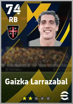 Gaizka Larrazabal eFootball 2026 player card — 74 OVR RB