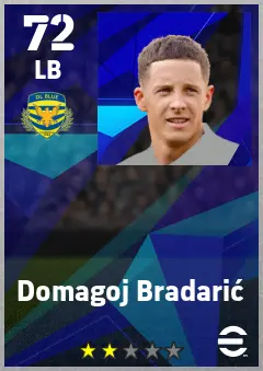 Domagoj Bradaric eFootball 2026 player card — 72 OVR LB