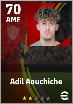 Adil Aouchiche eFootball 2026 player card — 70 OVR AMF