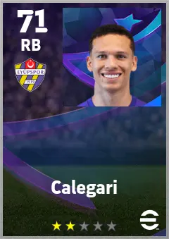 Calegari eFootball 2026 player card — 71 OVR RB