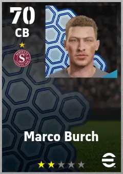 Marco Burch eFootball 2026 player card — 70 OVR CB