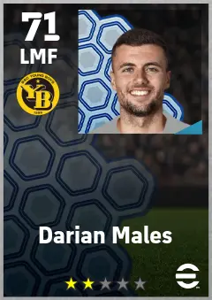 Darian Males eFootball 2026 player card — 71 OVR LMF
