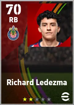 Richard Ledezma eFootball 2026 player card — 70 OVR RB