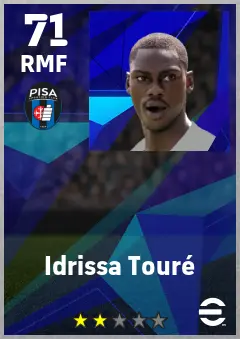 Idrissa Toure eFootball 2026 player card — 71 OVR RMF