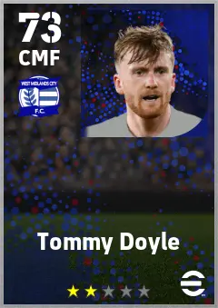 Tommy Doyle eFootball 2026 player card — 73 OVR CMF
