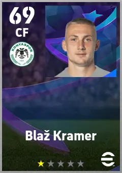 Blaz Kramer eFootball 2026 player card — 69 OVR CF