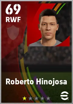 Roberto Hinojosa eFootball 2026 player card — 69 OVR RWF