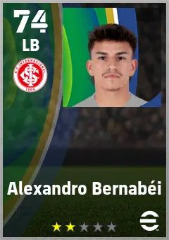 Alexandro Bernabei eFootball 2026 player card — 74 OVR LB