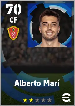 Alberto Mari eFootball 2026 player card — 70 OVR CF