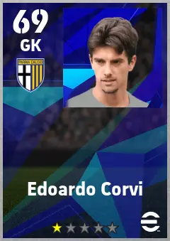Edoardo Corvi eFootball 2026 player card — 69 OVR GK