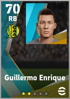 Guillermo Enrique eFootball 2026 player card — 70 OVR RB