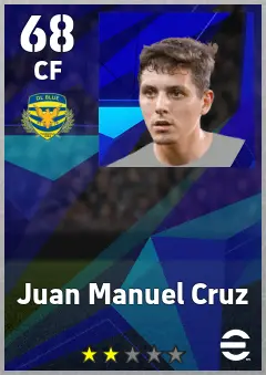 Juan Manuel Cruz eFootball 2026 player card, 68 OVR CF