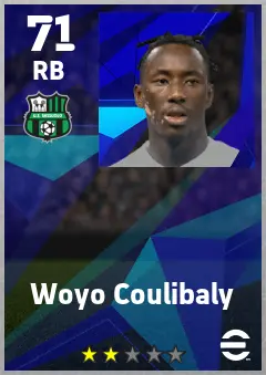 Woyo Coulibaly eFootball 2026 player card — 71 OVR RB