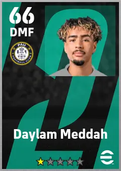 Daylam Meddah eFootball 2026 player card — 66 OVR DMF