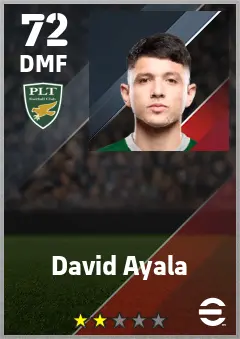David Ayala eFootball 2026 player card — 72 OVR DMF