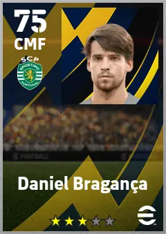 Daniel Braganca eFootball 2026 player card — 75 OVR CMF