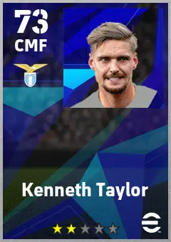 Kenneth Taylor eFootball 2026 player card — 73 OVR CMF