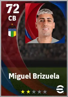 Miguel Brizuela eFootball 2026 player card — 72 OVR CB