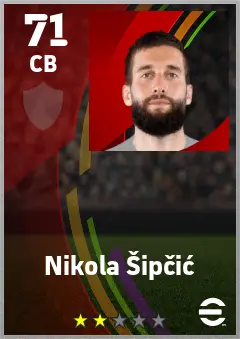 Nikola Sipcic eFootball 2026 player card — 71 OVR CB