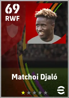 Matchoi Djalo eFootball 2026 player card — 69 OVR RWF