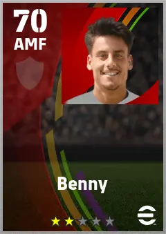 Benny eFootball 2026 player card — 70 OVR AMF