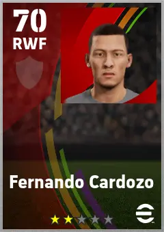 Fernando Cardozo eFootball 2026 player card — 70 OVR RWF