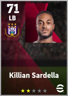 Killian Sardella eFootball 2026 player card — 71 OVR LB