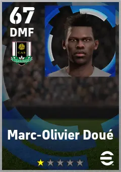 Marc-Olivier Doue eFootball 2026 player card — 67 OVR DMF