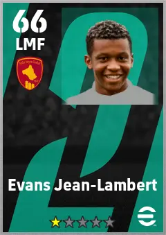 Evans Jean-Lambert eFootball 2026 player card — 66 OVR LMF