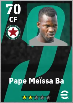 Pape Meissa Ba eFootball 2026 player card — 70 OVR CF