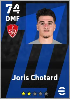 Joris Chotard eFootball 2026 player card — 74 OVR DMF
