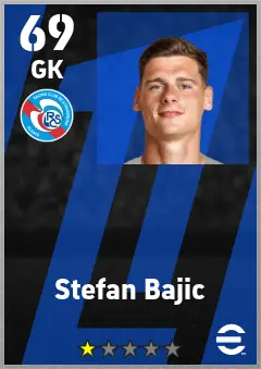 Stefan Bajic eFootball 2026 player card — 69 OVR GK